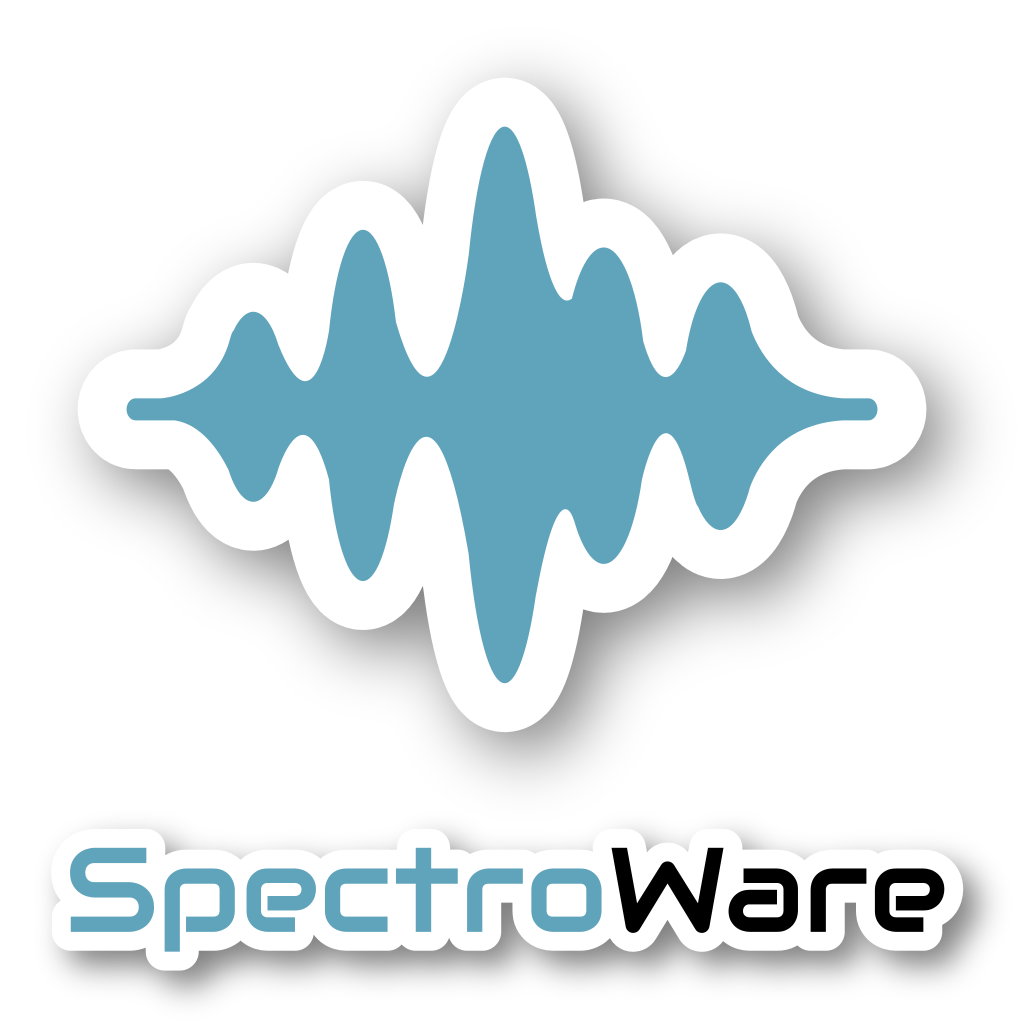 Interface de Spectroware affichant un signal bioacoustique et ses outils de mesure